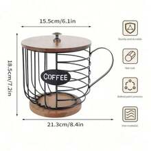 1pc Iron Art Cup-Shaped Large Capacity Coffee Capsule Storage Basket, Kitchen Supplies, Kitchen Accessories, Kitchen Tools, Kitchen Storage, Cosmetic Storage, Wedding Supplies, Floral Decoration, Home Goods, Desktop, Home Decor, Home Storage & Organization - Multicolor - View 4
