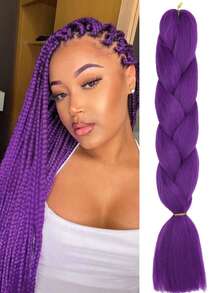 24 Inch High Temperature Synthetic Braiding Hair Bundles, Suitable For Braiding, Colors Include Light Brown, Platinum Blonde, Gray, Black, Brown Gradient, Multicolor, Fashion Braiding Hair Extensions, Suitable For Daily, Party, Cosplay, Music Festival And More - Multicolor - View 21