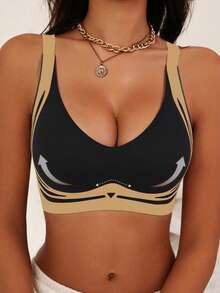 Lilivine 2pcs/Set Women's Seamless Wireless Push-Up Bra: Large Bust Friendly, Minimizer, Back-Button, Anti-Sagging Comfy Fit. - Multicolor - View 10