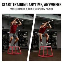 Plyometric Jump Box, 12 Inch Plyo Box, Steel Plyometric Platform And Jumping Agility Box, Anti-Slip Fitness Exercise Step Up Box Home Gym Training, Conditioning Strength Training, Red - Red - View 2