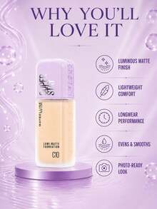 Maybelline Teint Idole Ultra Wear Foundation #C10, ukuran penuh 35ml / sampel 10ml, ringan dan tahan lama, tahan keringat, hasil akhir matte, coverage efektif, cocok untuk warna kulit netral hingga natural. - #C10 - View 8