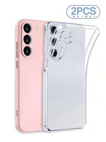 2入純色極簡防震透明手機殼，適用於 Galaxy S26/S26 Plus/S26 Ultra, S25/S25 Plus/S25 Ultra, A16/A36/A26/A56/A50/A12/A32/A52/A72/A51/A21S/A13/A14, S24/S24 Plus/S24 Ultra, S20/S23/S22, A53, S20 FE, S21 以及 11/12 Pro/12/12X/13 Pro/14 Pro/15 Pro/X3 Pro, 10/9/Note 9/12C/Note 11 Pro/Note 8 Pro/9C/9A - 彩色 - 查看 77