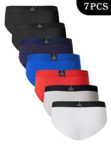 7pcs Cott Men's Boxer Briefs, Moisture-Wicking Breathable, Business Casual Style - Multicolor - View 2