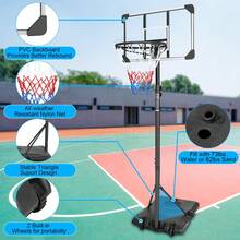 Portable Basketball Goal System With Stable Base And Wheels, Use For Indoor Outdoor Teenagers Youth Height Adjustable 5.6 To 7ft Basketball Hoop 28 Inch Backboard - Transparent + Iron - View 6