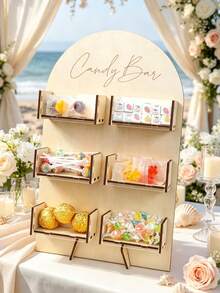 1 Set Wooden Candy Display Stand, Birthday Party Candy Rack, Wedding Decoration Dessert Stand, Bridal Shower Donut Rack, Dessert Table Decoration Dessert Display Stand, Wooden Lollipop Display Rack, Chocolate Rack, Baby Shower Cake Stand, Cupcake Rack, Anniversary Decoration Food Display Stand, Birthday Party Table Centerpiece Decoration, Party Dessert Storage Rack, Kitchen Cooking Rack, Birthday Party Supplies, Party Gift Rack, Birthday Gift, Home Decor, Room Decor, Party Favors - Wood Color - View 3