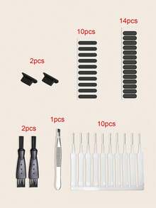 Juego de 8 piezas de herramientas de limpieza, que incluye cepillo para puerto de carga, cepillo para auriculares, pegatina para eliminar el polvo, tapón antipolvo, adecuado para la limpieza de - Juego de 8 piezas - Ver 4