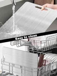 1pc Silver Stainless Steel Chopping Board,Medium/Large Double-Sided Cutting Board ,Convenient Kitchen Retain The Original Flavor,Suitable For Home Kitchens,Camping And Easy To Carry ,Ideal For Cutting Poultry, Fish, And Fruits And Vegetables. - 1PC - View 6