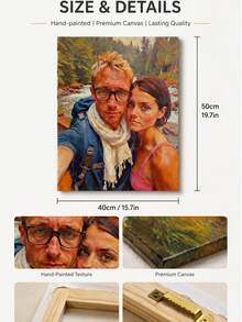 Custom Oil Painting Finished Hand-Painted Portrait, Person, Pet, Wedding Photo, Landscape, Decorative Painting, Engineering Painting - Multicolor - View 4