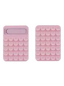1pc Macaron Color Silicone Suction Cup Phone Holder, With Hidden Foldable Support, Ultra-Thin Washable Reusable Non-Slip Phone Stand, Suitable For Bathroom Mirror, Glass Wall, Desktop And Other Smooth Surfaces, Hands-Free Video Watching For Home Or Office - Multicolor - View 17