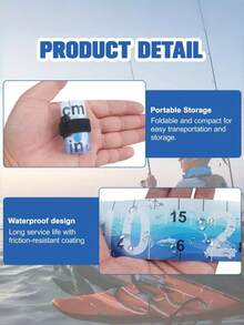 1-2Pcs Foldable Waterproof Fish Measuring Ruler Sticker, Adhesive Fishing Measurement Tape For Boat Cooler Kayak ﻿ - Multicolor - View 4