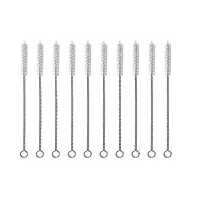 1/2/3/5/6/10pcs Brosse de nettoyage pour paille de tasse, nettoyeur de paille réutilisable, convient pour les tasses de 40/30/20 oz, brosse de nettoyage de tube de 10mm de diamètre, convient pour les bouteilles d'eau et les pailles, parfait pour une utilisation en extérieur et en camping.
