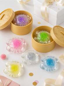 Juguete antiestrés de gelatina transparente y brillante con forma de cangrejo/langosta, estilo marisco, con estuche de vaporera tejida a juego, adorno de mesa con temática marina caprichosa, regalo atento para fiestas y vuelta al cole para coleccionistas de juguetes squishy. - Multicolor - Ver 10