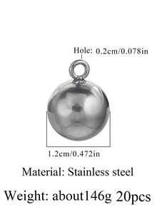 20pcs Stainless Steel Basic Handmade Round Bead Welding Rings Pendant DIY Jewelry Accessories For Necklace, Bracelet, Earrings - Silver (1300) - View 11