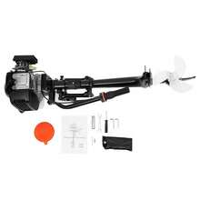 Four-Stroke 4-Horsepower Air-Cooled Gasoline Outboard Engine With Short Shaft - Black - View 3