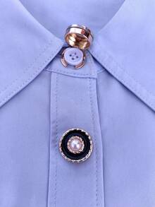 1PC/2PCS Resin Geometry Button Covers, Shirts Button Cover Clip On Button Covers Fashion Crystal Cufflinks Cover - Black - View 2