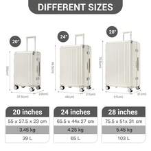 Suitcase With Cup Holder Zip Free Aluminium Frame PC Hard Shell Luggage 20 Inch Cabin 24 Inch Medium 28 Inch Large TSA Lock 3 Piece Luggage Set White - White - View 10