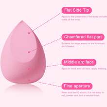12Pcs Pink Makeup Sponge & Powder Puff Combo Set, Multi-Size Teardrop Blending Sponges, Heart Square Finger Puffs & Triangle Velvet Puffs, Wet Dry Dual Use For Foundation, Concealer & Loose Powder - Multicolor - View 3