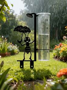 1pc Outdoor Garden Rain Gauge, Ant Shaped Garden Rain Gauge With Ground Stake, Decorative Outdoor Rain Gauge For Patio And Outdoor, Transparent Measuring Tube, Suitable For Lawn, Patio And Garden - A - View 5
