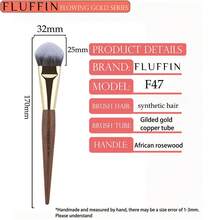 FLUFFIN F47 Angle Makeup Foundation Brush Luxury Professional Cream Foundation Blending Makeup Tool High-End Copper Pipe Rosewood Handle - Redwood - View 7