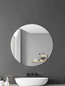 Round Acrylic Mirror Wall Sticker – Large Self-Adhesive Non-Glass Mirror, High Transparency Decorative Mirror Panel, Suitable For Bathroom, Bedroom, Door, Vanity And Home Wall Decor - Mirror - View 11