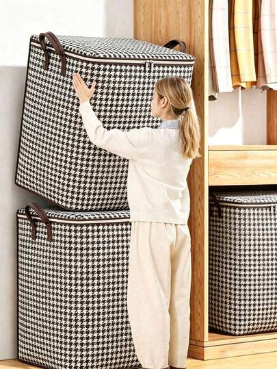 1Pc Space Saving Clothes Storage Bag, Organizer For Clothing Quilts Bedding Linens, Suitable For Closet Storage & Travel Packing, Portable Travel Organizer, Ideal For Travel & Back To School Season Storage Wardrobe Organiser Storage Boxes