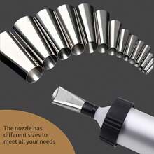 14PC Caulk Finisher Kit Stainless Steel Caulking Nozzle Tips Reusable Glue Nozzle Set Coating Caulking Tool Kit Replacement - A - View 5