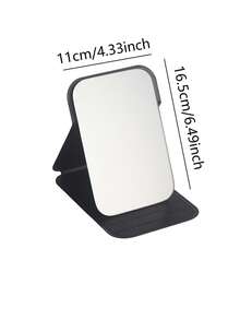 1pc/Set Foldable Makeup Mirror - Desktop Vanity Mirror, Space-Saving Design, Suitable For Bathroom And Dorm, Portable Desktop Mirror, Home Decor And Gift (Black) Portable Small Mirror, Beach Essential, Beach Makeup Storage Essential, Portable Vanity Mirror, Apartment Essential Small Mirror, Dorm Essential Mirror, Bathroom Decor Mirror, School Essential Small Mirror Supplies - Black - View 8
