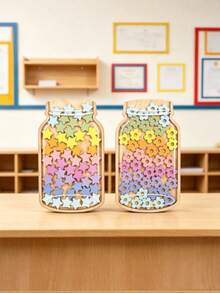 1 Set Star Reward Jar, Includes 45 Stars Or Flowers, Student Prizes, Featuring Vibrant Floral Design, As Positive Behavior Incentive And Educator & Classroom Management Essential Tool, For Student Recognition - Flower Ornaments - View 11