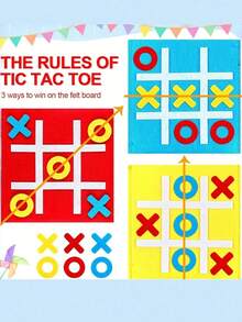 10/5 Sets Tic Tac Toe Party Favors, Tic Tac Toe Board Game, Random Multicolor Family Strategy Board Game, Felt Mini Nine-Grid, Suitable For Family Birthday, Holiday Party Gifts, Good Gift Bag Fun Indoor Game Night Activity (Mixed Colors) - Multicolor - View 4