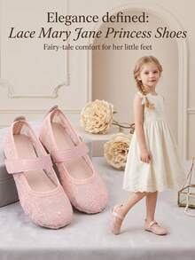 1 Pair Kids Mesh Breathable + Animal & Plant Embroidery Mary Jane Shoes, Princess Style Round Toe Flat Shoes, Girls Thin Sole Ballet Casual Shoes, Suitable For Summer Daily Wear - Pink - View 5