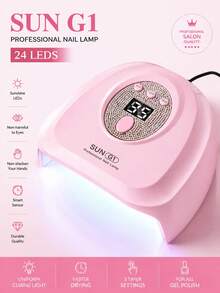 LIMEGIRL 专业UV LED美甲灯 - 速干凝胶指甲油，USB供电，低功耗，家用沙龙级固化灯，女士完美礼物 - 粉色 - 查看 2