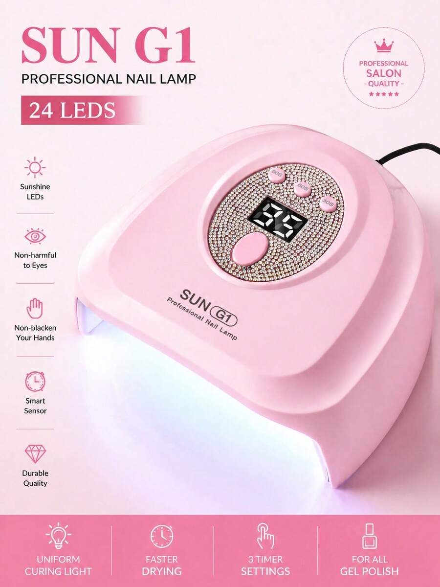 LIMEGIRL 专业UV LED美甲灯 - 速干凝胶指甲油，USB供电，低功耗，家用沙龙级固化灯，女士完美礼物