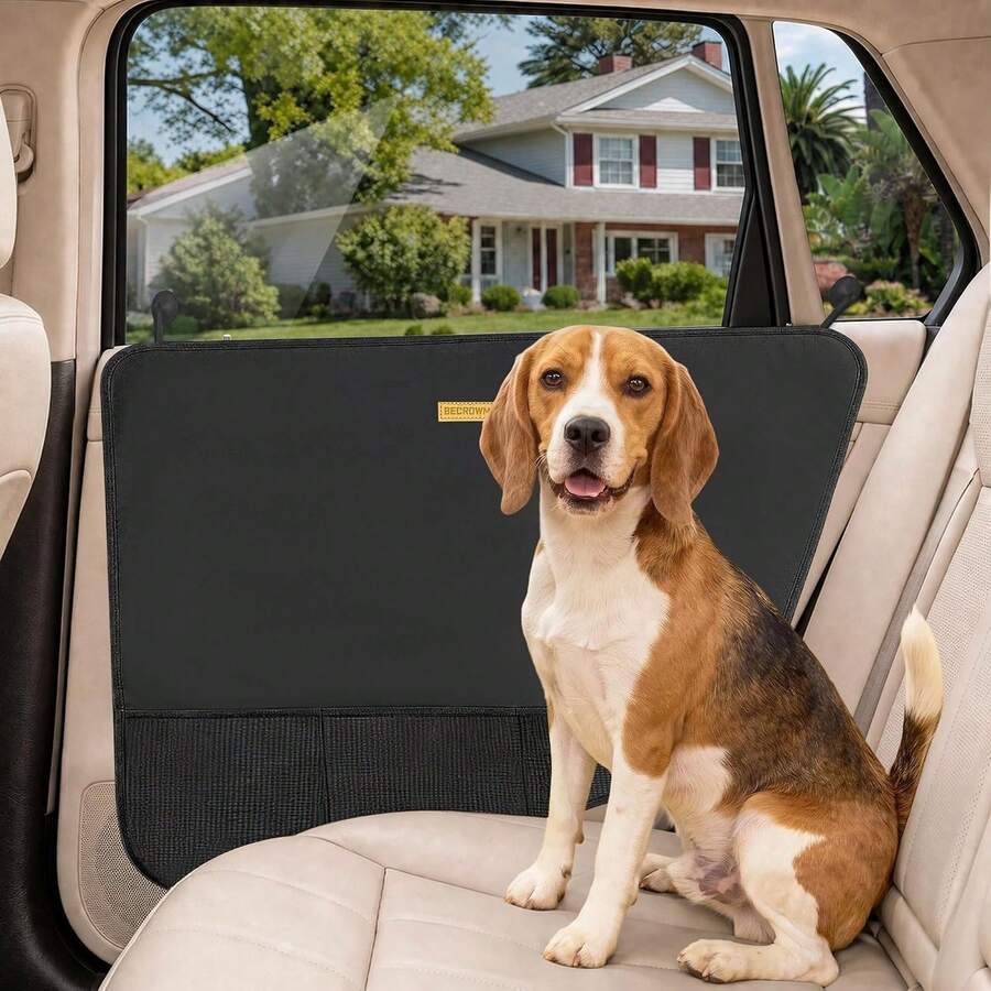 BECROWM 2 Packs Car Door Protector For Dogs, Waterproof Anti-Scratch Shield With Suction Cup (Black) (Black-A) - ColorB - View 1