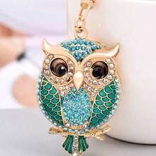 Fashion Creative Owl Keychain Alloy Rhinestone Animal Key Ring Car Bag Pendant Exquisite Gift - Multicolor - View 10
