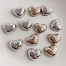 10/20pcs Cute Heart-Shaped Decorative Magnets, Gold And Silver Fridge Magnets, Small Home Kitchen Magnet Set For Office Whiteboard Decoration - Love - View 3