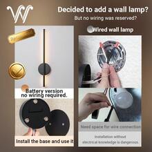 wamblz 2件組電池充電式壁燈，北歐風磁吸無線可調光定時LED壁燈，附遙控器，適用於臥室、客廳、走廊、樓梯、層架、沙發、電視背景牆，黑色 50cm - 50cm 2Pcs - 查看 4