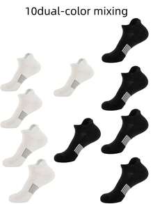 1/3/5/6/10 Pairs Minimalist Unisex Socks, Comfortable Casual All-Season Versatile Couple Short Socks - Multicolor - View 7