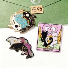 3Pcs Romantic Lover Iron On Patches,Cartoon Animals Embroidered Appliques For Cute Aesthetic Jeans Jackets Backpack Sweet Valentine DIY Clothing Decoration - Multicolor - View 2