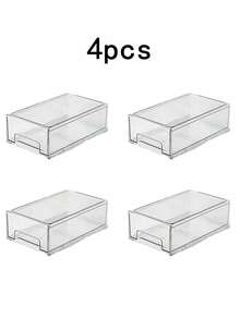 Juego de 6/4/2/1 piezas Organizador de Cajones de Acrílico Transparente Apilable - Caja de Almacenamiento de Cajones, Organizador de Escritorio, Contenedor de Almacenamiento a Prueba de Polvo para Baño, Estante de Cajones de Almacenamiento Apilable, Gabinete de Almacenamiento Multicapa | Transparente Visible, a Prueba de Polvo, Impermeable, Conveniente - Multicolor - Ver 13