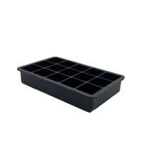 1pc Large Square Ice Cube Mold Tray, Suitable For Whiskey, Cocktail Decoration And Party Supplies - Black - View 11