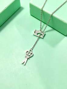 Retro Craft Theme Lasso Necklace, Adjustable Lariat Sewing Machine Scissors Charm Necklace, Hypoallergenic Tailor Seamstress Jewelry Gift For Her - Scissors - View 4