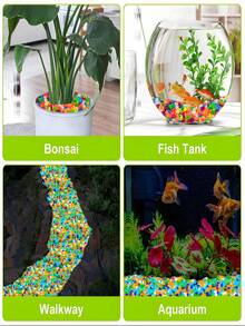 600/400/200/100pcs New Glow-In-The-Dark Stones, Colorful Resin Stones, Suitable For Garden, Lawn, Aquarium, Wedding And Night Decoration, Activated In Darkness, Plastic Material, Suitable For Multiple Occasions - A - View 9