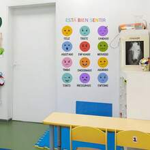 1件/2件裝阿拉伯文情緒圖表牆貼，多用途裝飾，適用於教室、居家學習區、幼兒房、諮詢室、兒童臥室學習牆 - 彩色 - 查看 8