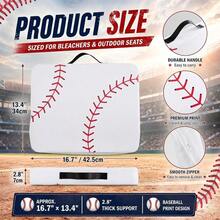 Thick Stadium Cushion 2 Pack 2.8" Baseball Print Waterproof 13.4"X 16. 2.8" Bleacher Pads With Handle Sport Portable Cushion Games, Outdoor Event - Baseball - View 3