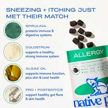 Native Pet Dog Allergy Chews - Dog Allergy Relief For Medium Breeds - Supports Seasonal Itch Relief, Healthy Immune Function &Amp; Reduces Sneezing - Colostrum, Spirulina, &Amp; Probiotics - 30 Days Supply - ColorA - View 4