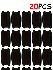 1/5/10/20pcs High Elasticity Extra Wide Seamless Hair Bands - Non-Damaging Hair Ties Perfect For Women's High Ponytails - Black - View 14