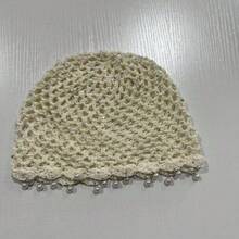 1pc Women's Hollow Out Hat, Bohemian Style Faux Pearl Shell Tassel Sequin Hollow Knit Beanie, Elegant Vintage Woven Pull-On Hat - Multicolor - View 4