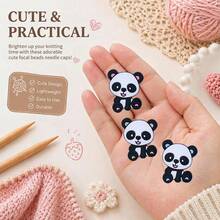 6 pièces Perles en silicone mignonnes en forme de panda - Perles focales en silicone, perles pour la fabrication de bijoux, design de mode, parfait pour les bracelets DIY, les cordons, les accessoires de bracelets de stylo perlés, les décorations de fête de vacances et autres artisanat fait main - Cadeau idéal - Multicolore - Voir 2
