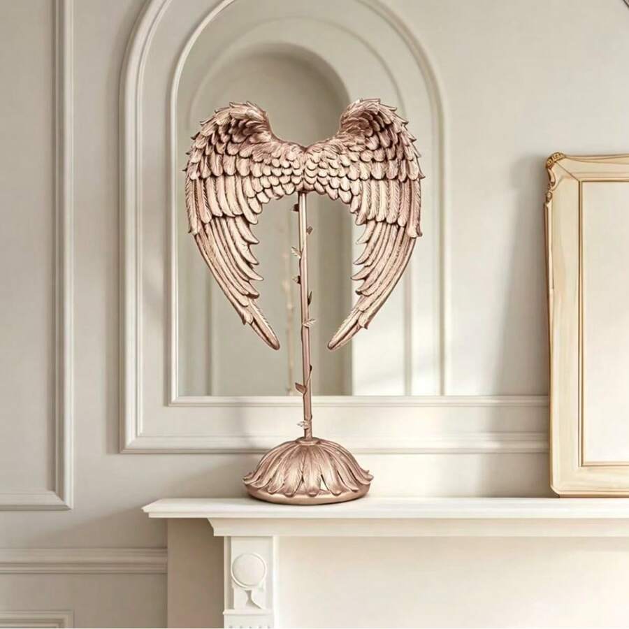 Acrylic Angel Wings Sculpture, Weather-Resistant Indoor/Outdoor Home Decor, Elegant Wedding And Mother's Day Gift, Classic Patio, Garden Or Shelf Desktop Decoration, Angel Decor, Garden Ornament, Design, High-Quality Craftsmanship, Decorative Figurine, Gift Shopper