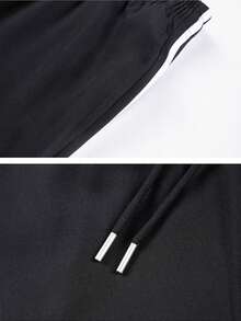 Men's Casual Loose Fit Jogger Sweatpants, Spring/Summer Fashion Sports Long Pants - Black - View 5